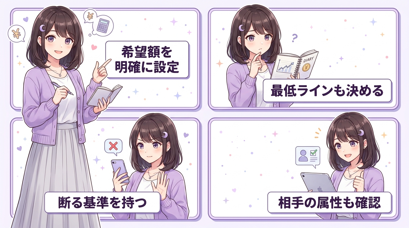 希望金額と最低ラインを決めておく
