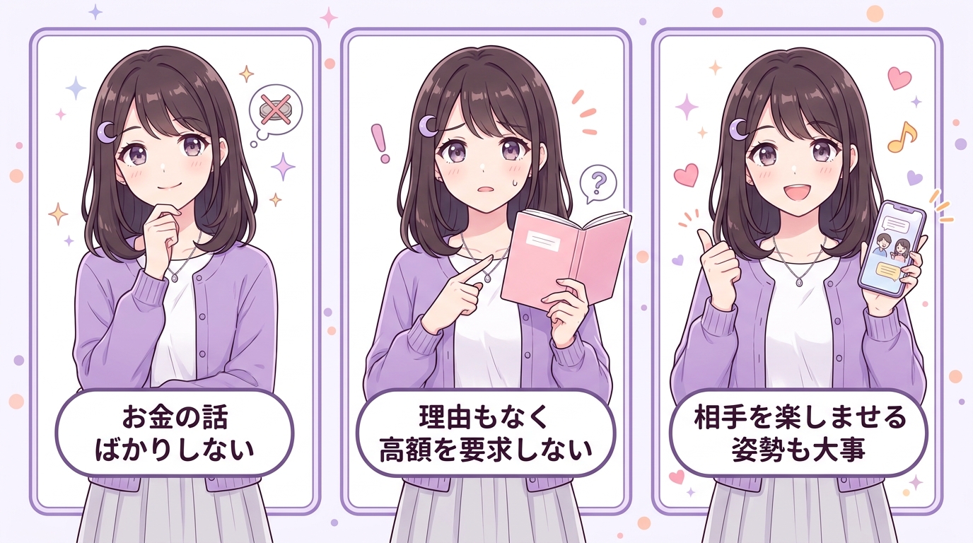 基本的には自分からお手当の話を出さない