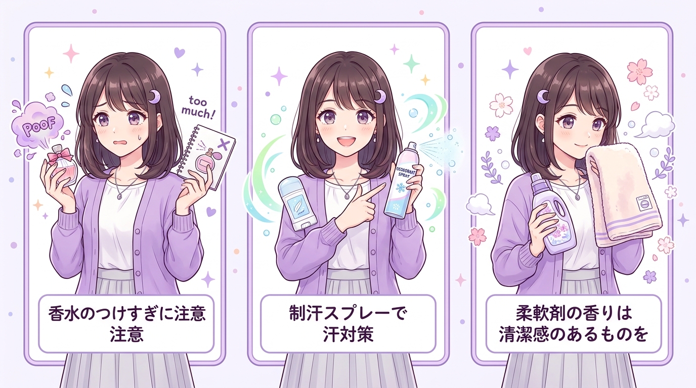 香水・体臭対策も忘れずに