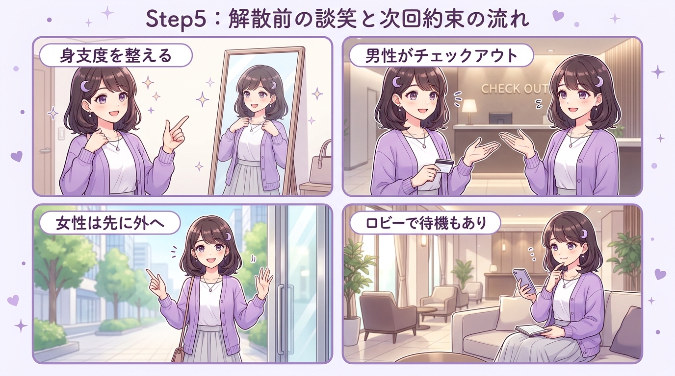 Step5:解散前の談笑と次回約束の流れ