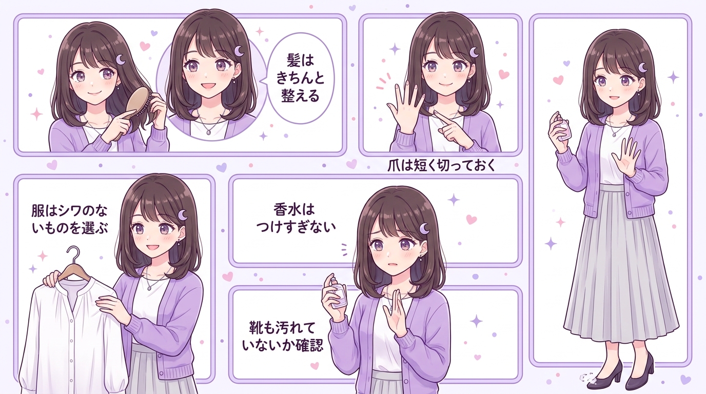 清潔感と身だしなみで好印象を与える